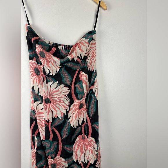Anthropologie Grace Gillespie Strapless Floral Brunch Linen Midi Dress Sz M - Picture 4 of 9